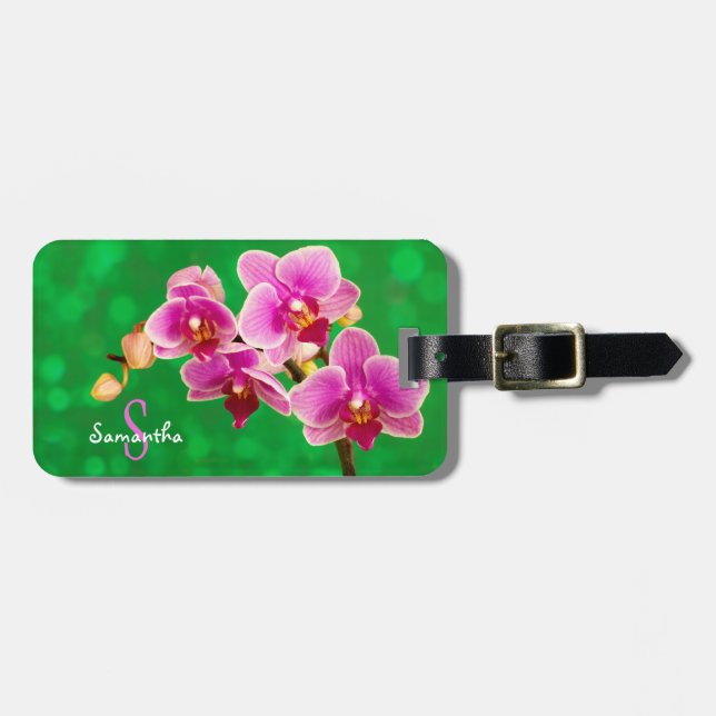 Ein violettes Orchideen-Gepäckanhänger Gepäckanhänger (Vorderseite horizontal)