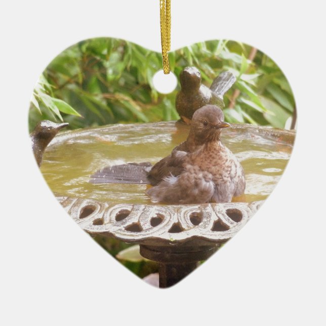 Ein Vogel im Bad Keramikornament (Vorne)