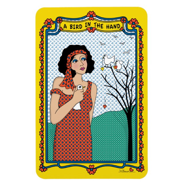 Ein Vogel im Hand_B Flex Magnet 6"x4" (Vertikal)