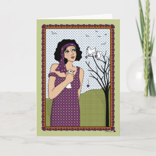 Ein Vogel in der Hand_A Grußkarte Karte