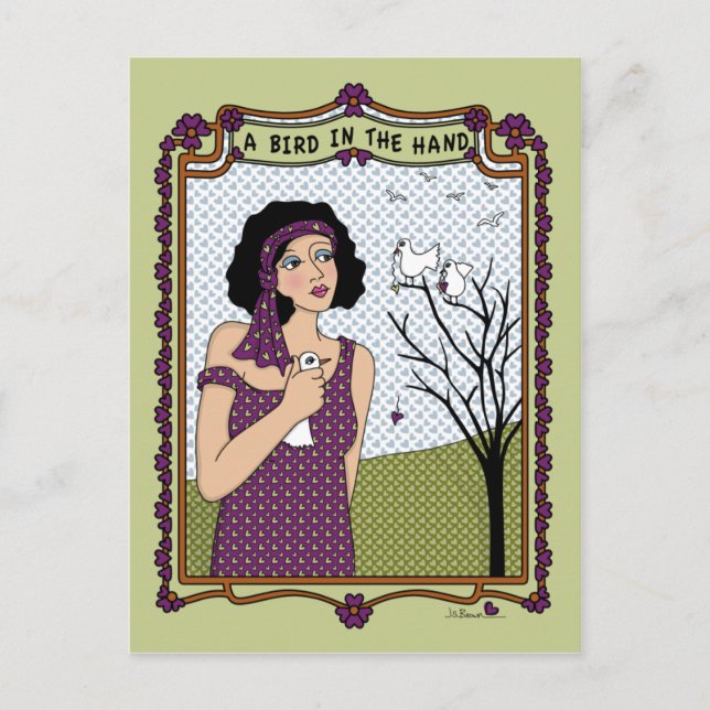 Ein Vogel in der Hand_A_Postkarte Postkarte (Vorderseite)