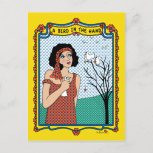 Ein Vogel in der Hand_B_ Postkarte