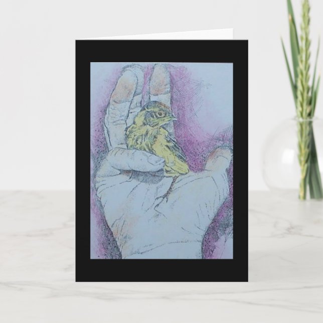 ein Vogel in der Hand ....... Karte (Vorderseite)
