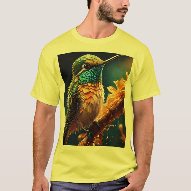Ein Vogel in einem Baum, Beleuchtung im Wildwood T-Shirt (Vorderseite)