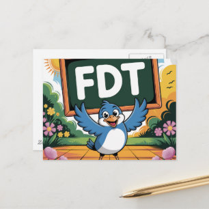 Ein Vogel mit FDT-Zeichen Postkarte