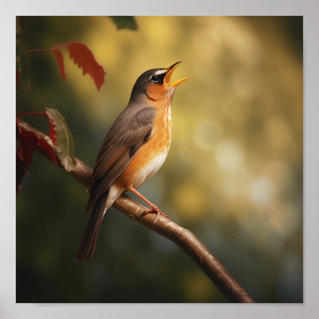 Ein Vogel singt morgens Poster (Vorne)