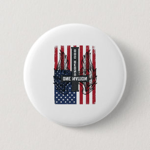 Ein Volk unter Gott Patriotisches Kreuz Flügel Shi Button