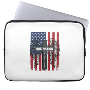 Ein Volk unter Gott Patriotisches Kreuz Flügel Shi Laptopschutzhülle