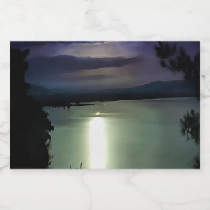 Ein Vollmond, der die ästhetische Kunst der Ägäis Lebensmitteletikett