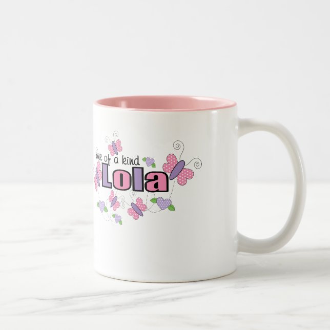 Ein von einem netten Lola Zweifarbige Tasse (Rechts)