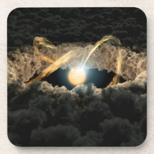 Ein von einer protoplanetären Diskette umgebener S Getränkeuntersetzer