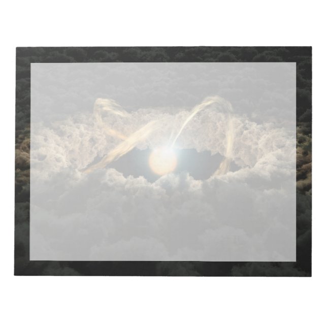 Ein von einer protoplanetären Diskette umgebener S Notizblock (Vorderseite)