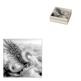 Ein von Wolken umgebener Drache Gummistempel
