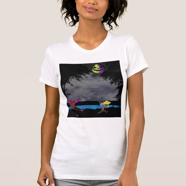 Ein von Zombies gejagter Mann T-Shirt (Vorderseite)