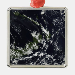 Ein vulkanischer Abfluss aus der Rabaul-Caldera Ornament Aus Metall