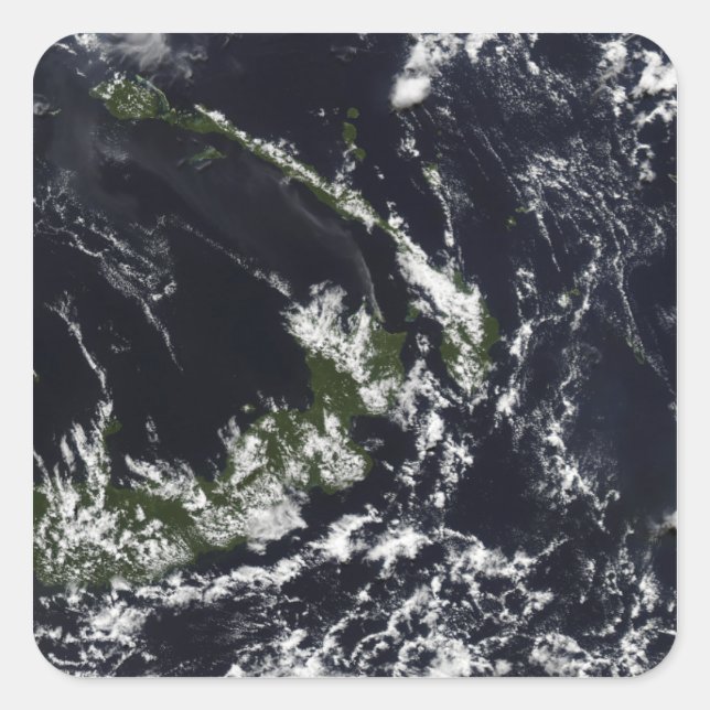 Ein vulkanischer Abfluss aus der Rabaul-Caldera Quadratischer Aufkleber (Vorderseite)