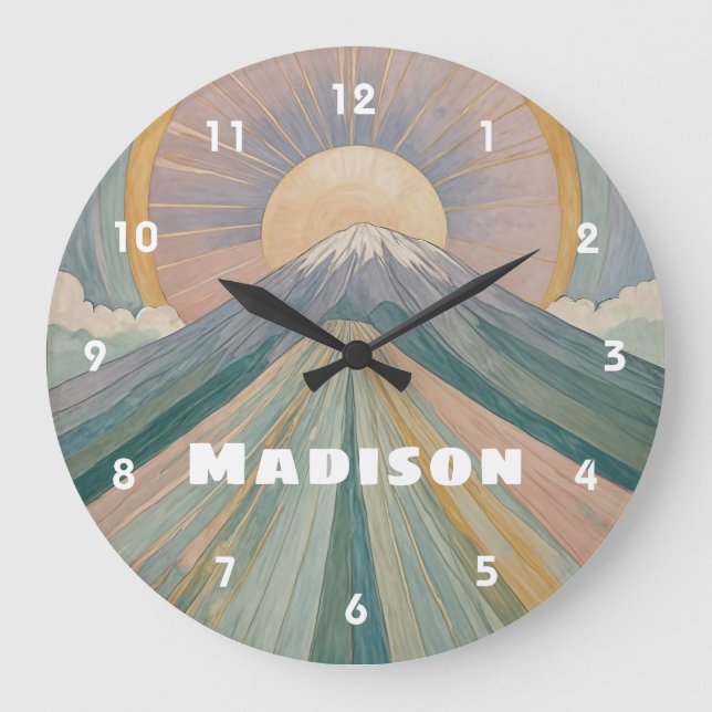 Ein vulkanischer Serenade Personalisiert Große Wanduhr (Vorderseite)