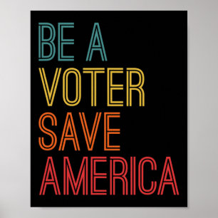 Ein Wähler, der Amerika wählt, Retro Vintage Poster