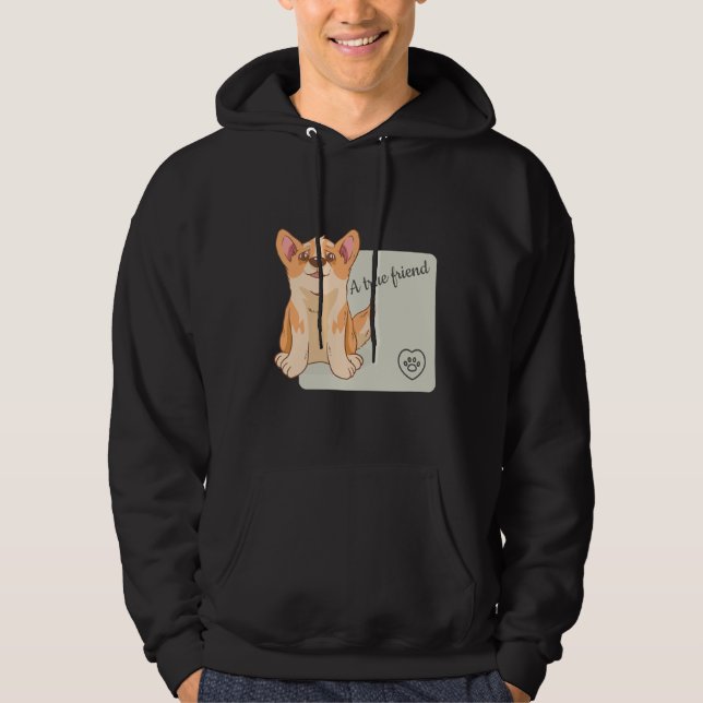 Ein wahrer Freund Walish Corgi Hoodie (Vorderseite)