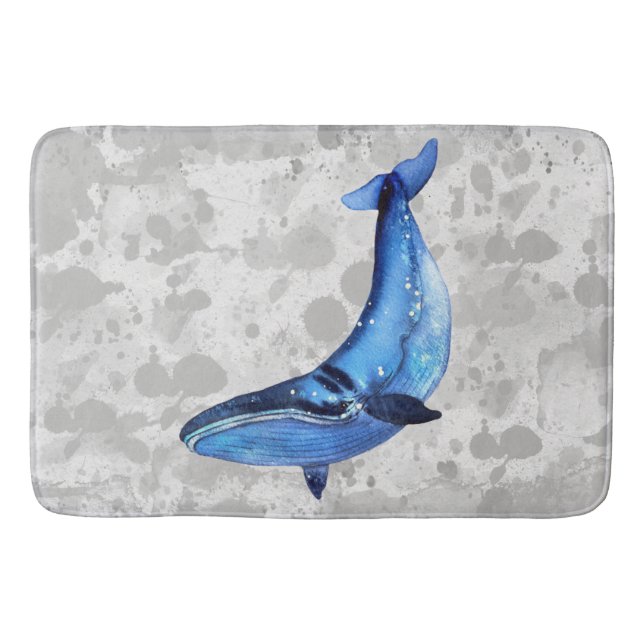 Ein Wal auf Grunge Papier Textur mit grauen Splash Badematte (Vorderseite)