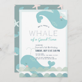 Ein Wal eines "Good Time Blue Boy" zum 1. Geburtst Einladung