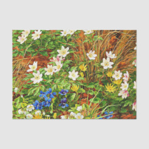 Ein Waldboden mit Anemonen und Violetten Seidenpapier