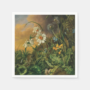 Ein Waldboden mit Gänseblümchen, Primeln, ... Serviette