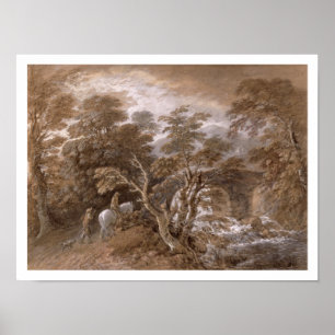 Ein Waldpool mit Felsen und Pflanzen, c.1765-70 ( Poster