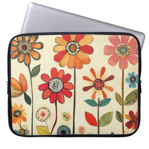 Ein warmer Terrakotta-Zinnienfleck Laptopschutzhülle