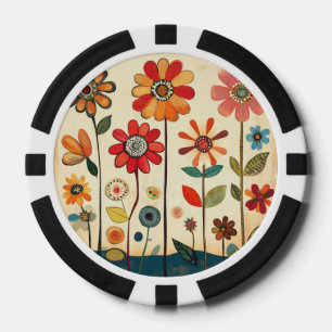 Ein warmer Terrakotta-Zinnienfleck Pokerchips