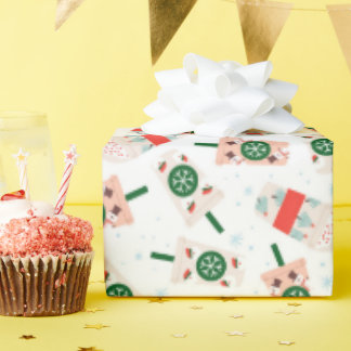Ein warmes Getränkemuster voller Wintervibes Geschenkpapier