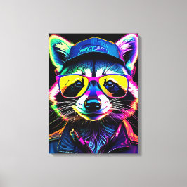 Ein Waschbär in Brillen Leinwanddruck