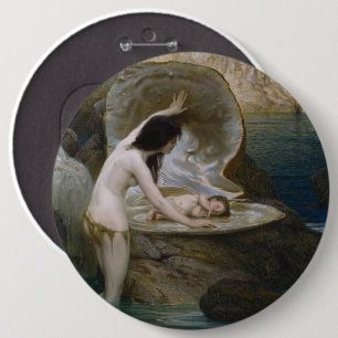 Ein Wasserbaby & Seetang-Bikininyphme Sirene Button