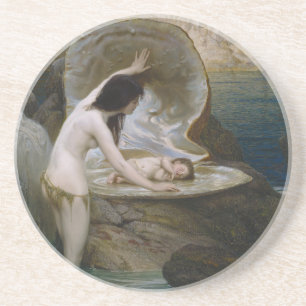 Ein Water Baby in Seashell von Bikini Nymph gefund Getränkeuntersetzer