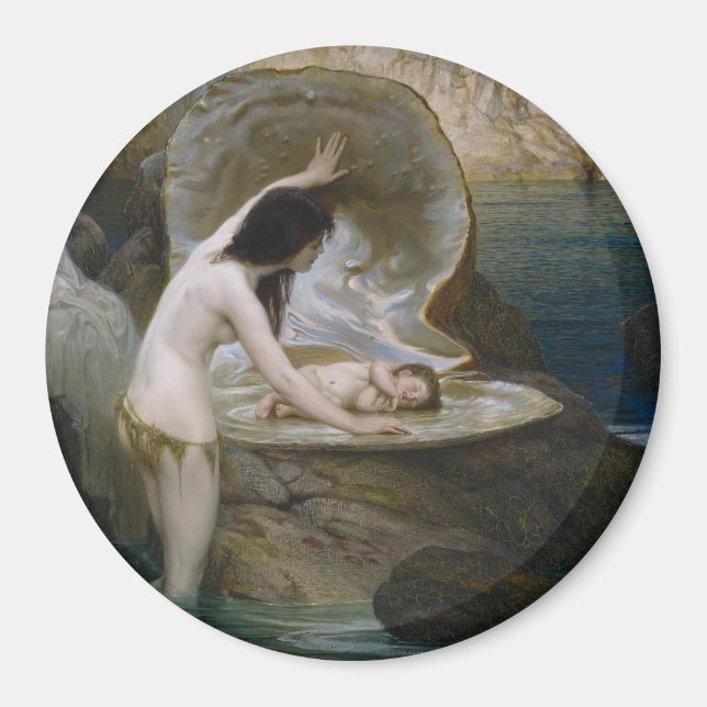 Ein Water Baby in Seashell von Bikini Nymph gefund Magnet (Vorne)