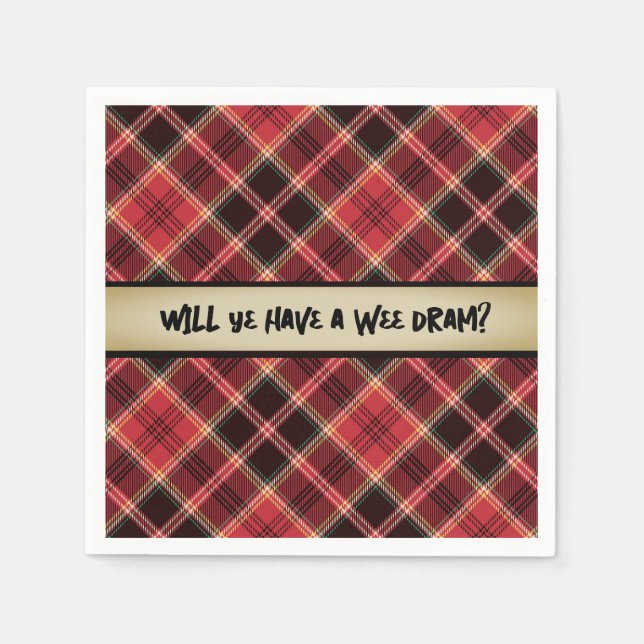 Ein Wee Dram von Scotch Paper Untersetzer Serviette (Vorderseite)