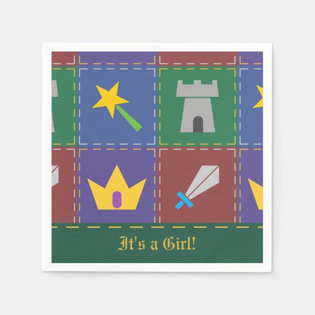 Ein Wee's Fantasy Quilt Baby Shower Napkins Serviette (Vorderseite)