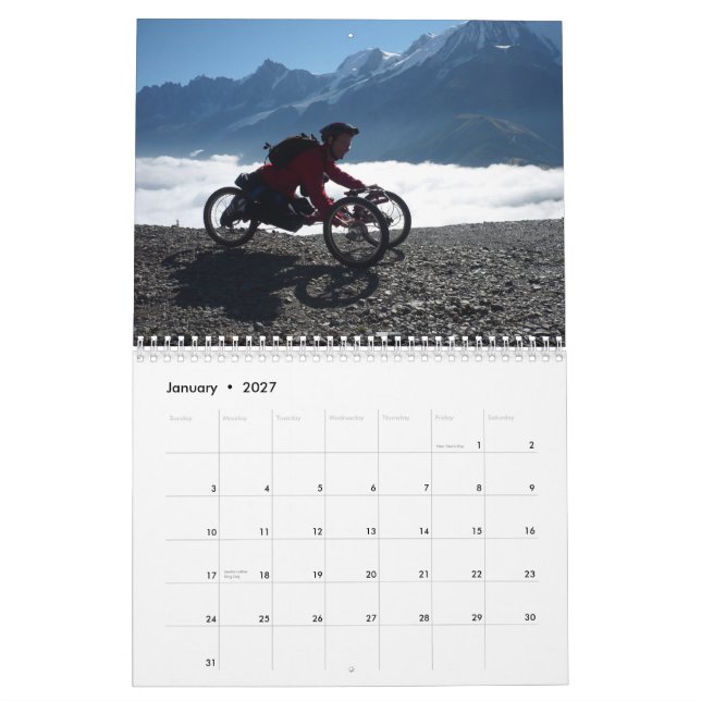 Ein weg von Handcycle 2010 Kalender (Jan 2027)