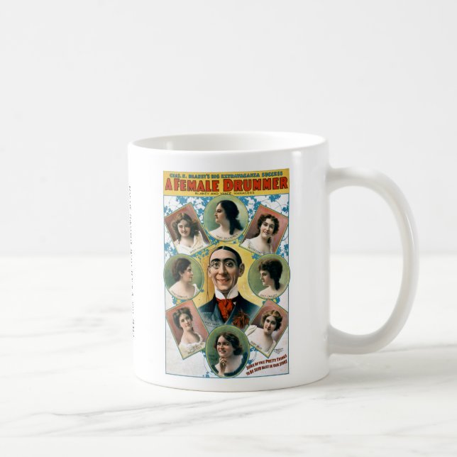 Ein weiblicher Schlagzeuger Tasse (Rechts)