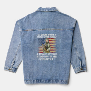 Ein weiblicher Veteran steht für ihr Land Jeansjacke