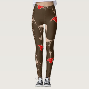 Ein weibliches Gesicht: abstraktes Muster. Leggings