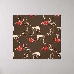 Ein weibliches Gesicht: abstraktes Muster. Leinwanddruck