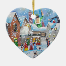 ein Weihnachten Carol Scrooge und die drei Geister Keramikornament