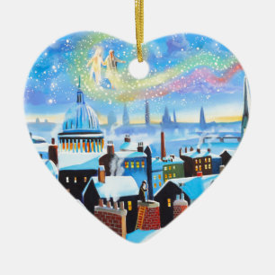 Ein Weihnachten Carol Scrooge und Geist der Keramikornament