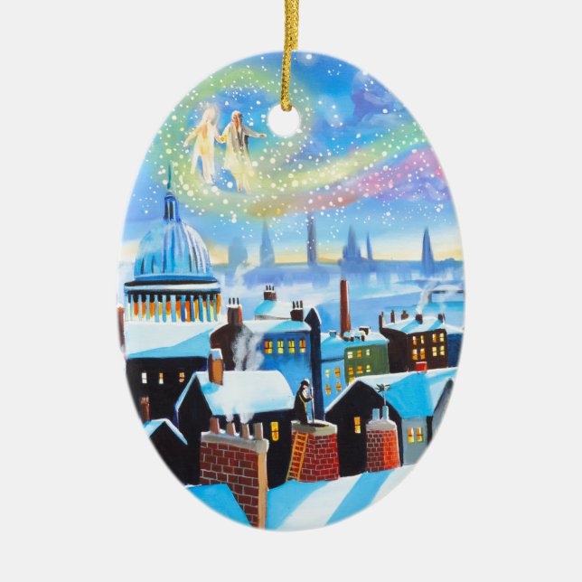 Ein Weihnachten Carol Scrooge und Geist der Keramikornament (Vorne)