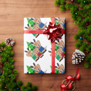 Ein Weihnachten mit Bär und Rentier Geschenkpapier