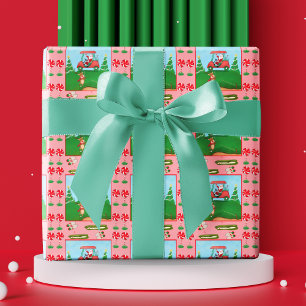 Ein Weihnachts-Golf-Ausflug mit Santa und Rentiere Geschenkpapier Set
