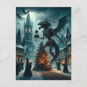 Ein Weihnachts-Horror AI Generated Art Postkarte