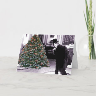 Ein Weihnachtsbaum nach der Nacht Feiertagskarte