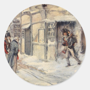 Ein Weihnachtscarol-Aufkleber Runder Aufkleber